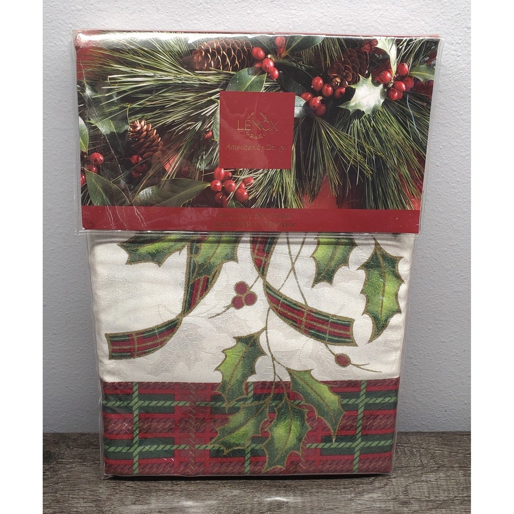 Lenox Holiday Nouveau Shower Curtain 72" x 70" Christmas Holiday Decor NEW
